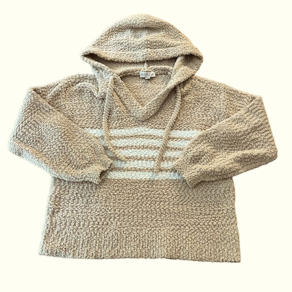 Womens’ Tan LOFT Soft Stretchy Hooded Sweater Size S